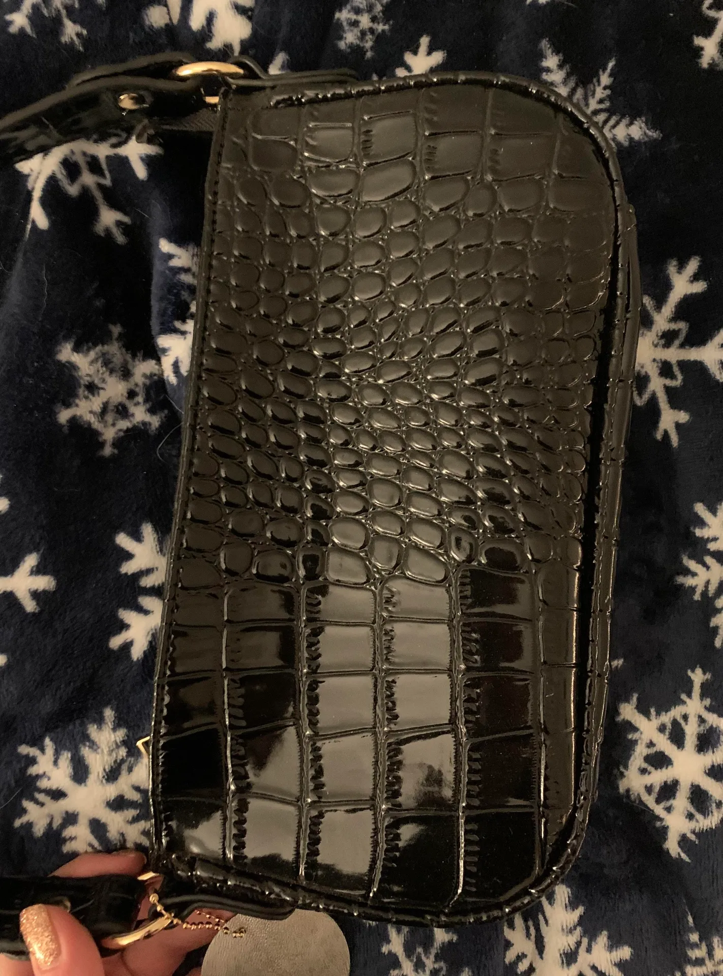 Black Crocodile Handbag Shoulder Purse - Image 2