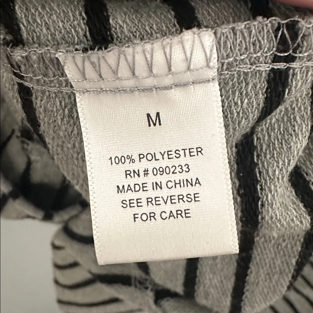 Check & Stripe Gray Black Striped‎ Knit Blazer Jacket Size M - Image 5