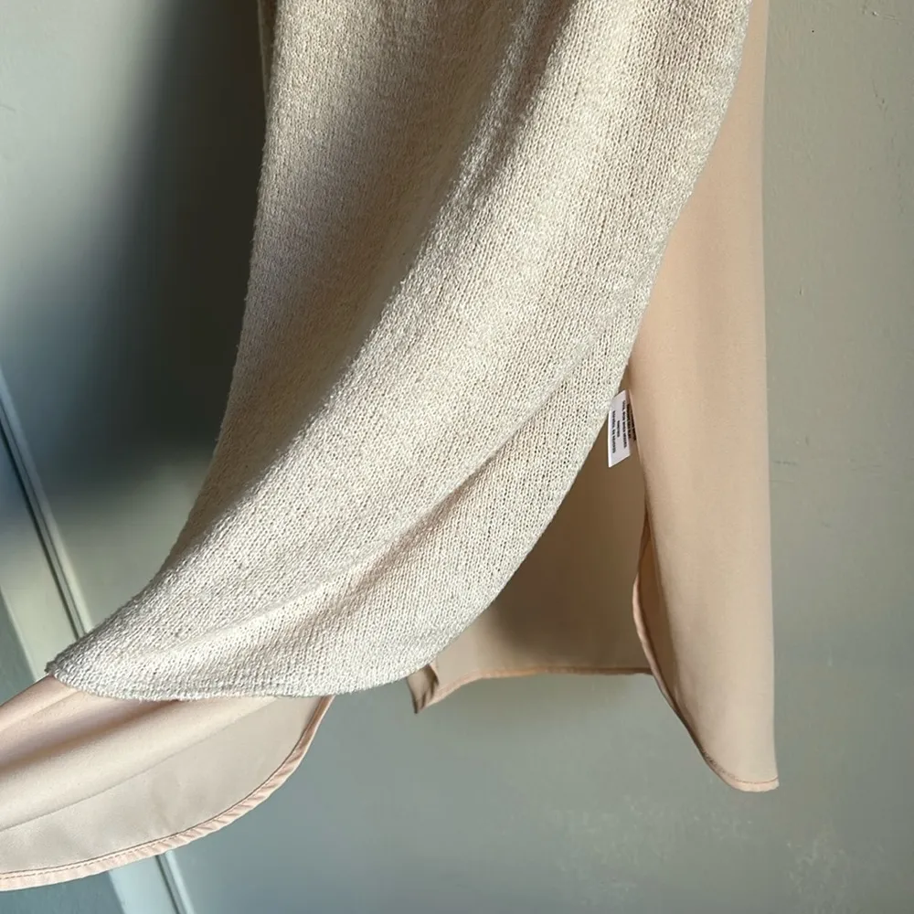 Bar III Chiffon With Sweater Overlay Sleeveless Tank Blouse - Image 3