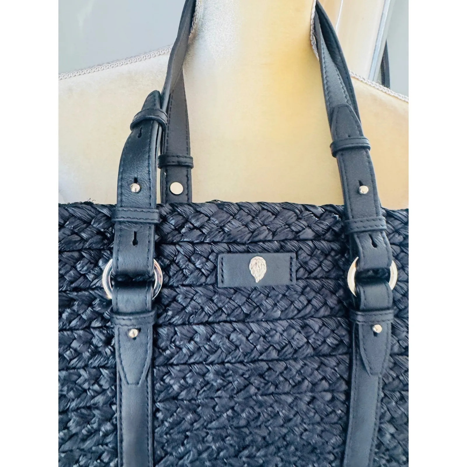 Helen Kaminski Pinimil Bridle Raffia Tote Bag, Black, Designer Luxury, NWT Black - Image 12