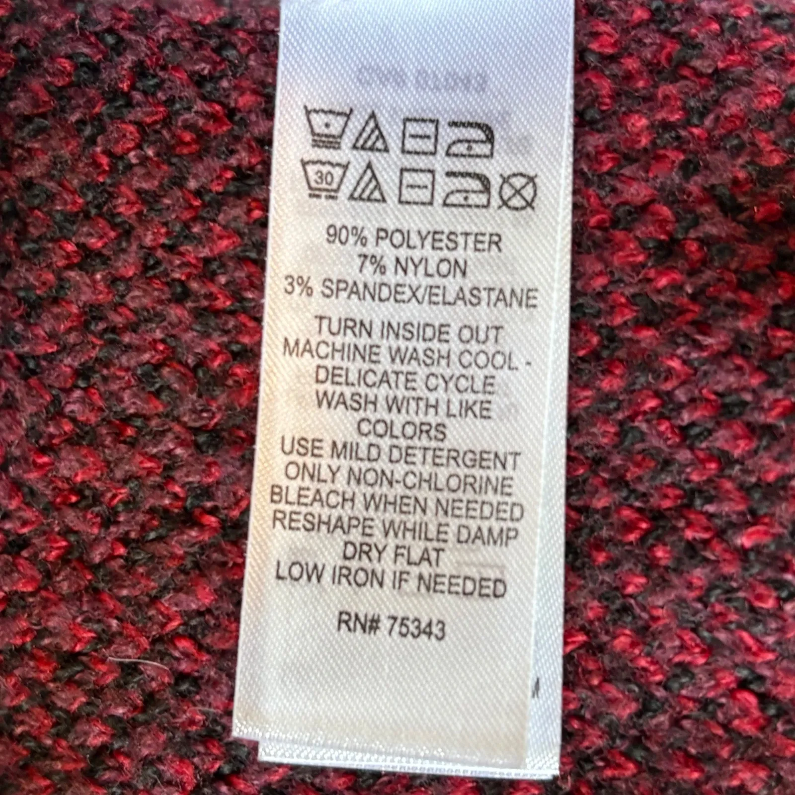 Christian Siriano Red Black Plaid Crew‎ Neck Long Sleeve Knit Sweater Beanie Set - Image 12