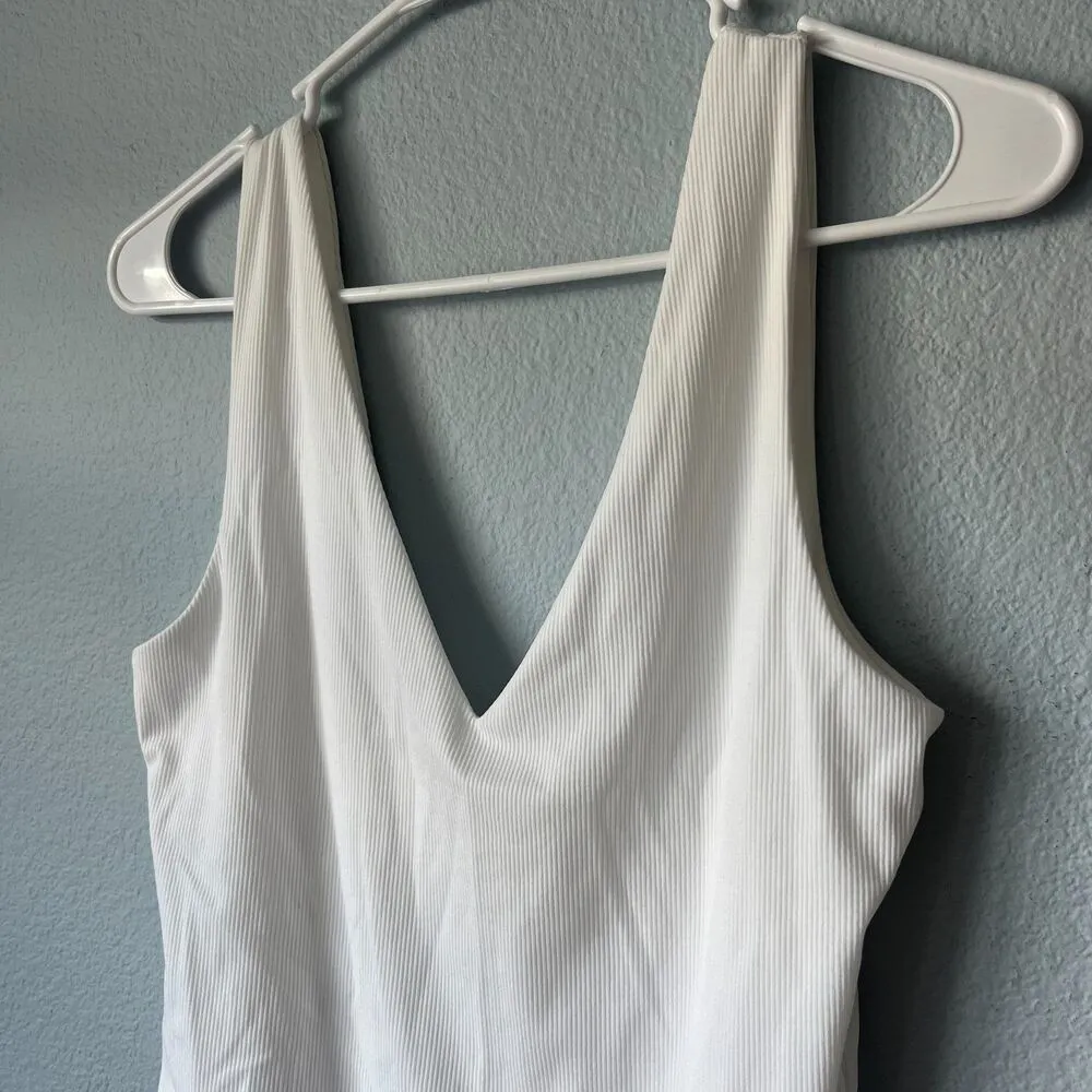 House of Harlow 1960 Ribbed White Bodysuit Size Large - Image 2