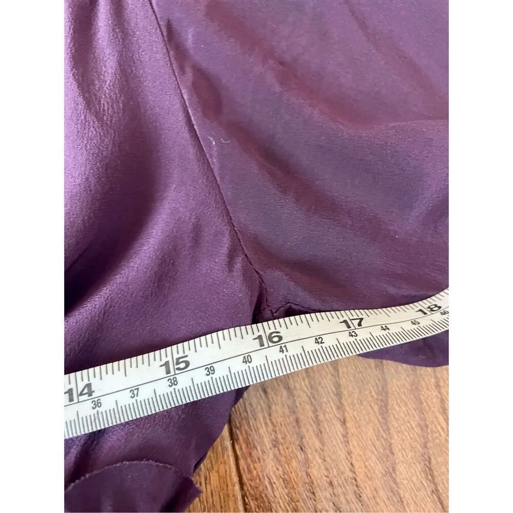 Nanette lepore 100% silk purple ruffled lace trim blouse size 0 - Image 9