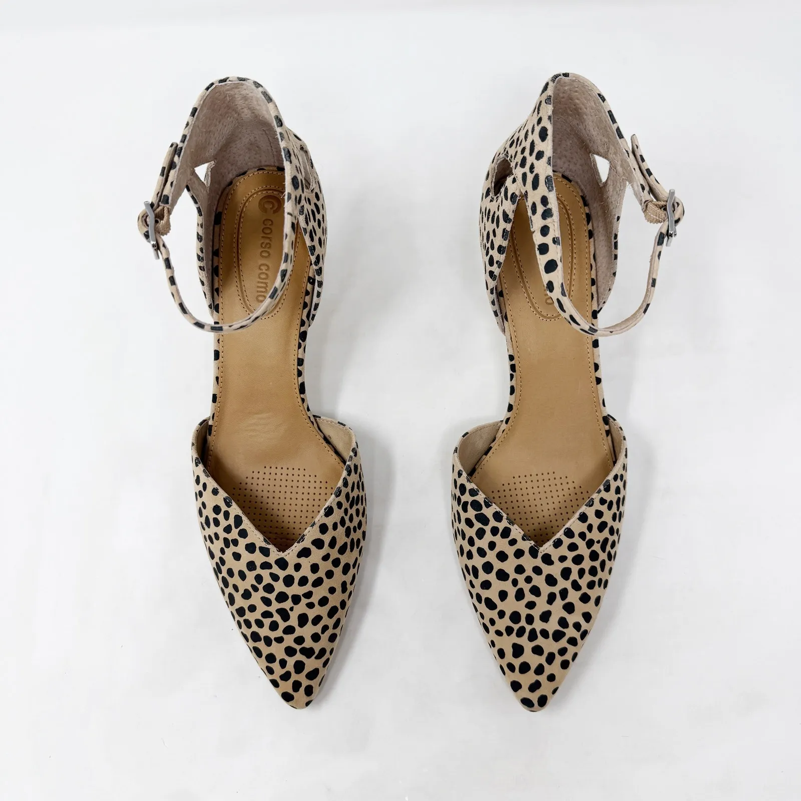 Corso Como [] Devorah Suede Leopard Print Cutout Pointed Toe Kitten Heel Size 10M - Image 2
