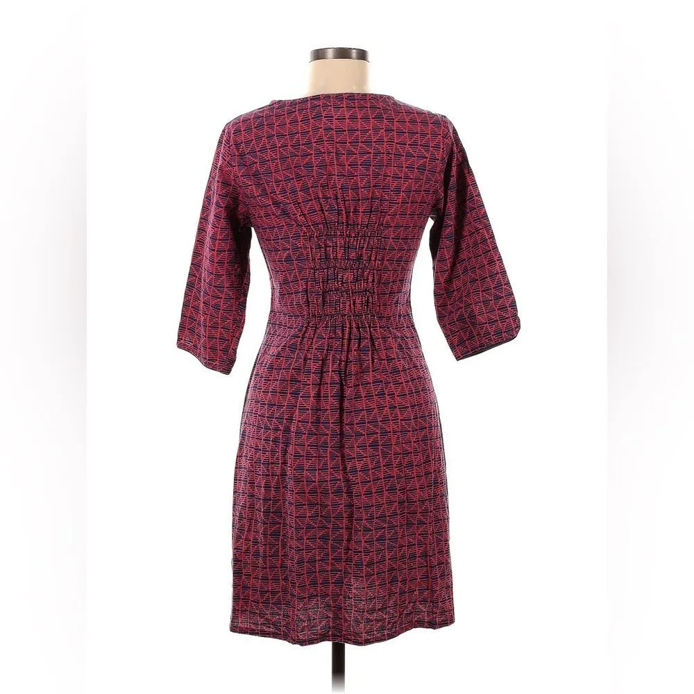 Mata Traders 100% Cotton Breathable Geometric Aztec Smocked Pull Over Dress M Size M - Image 2