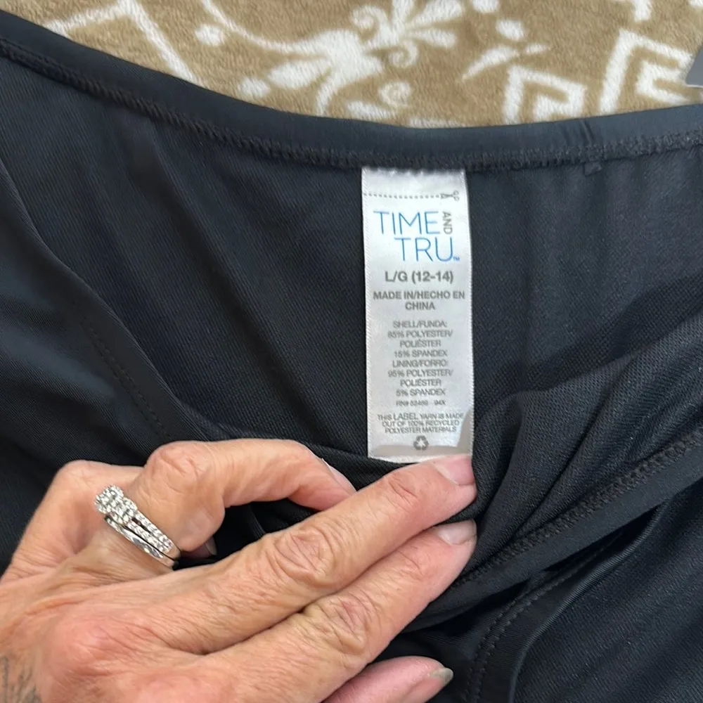 Time and Tru Black Bikini with Adjustable Side Ties Size L - Image 2