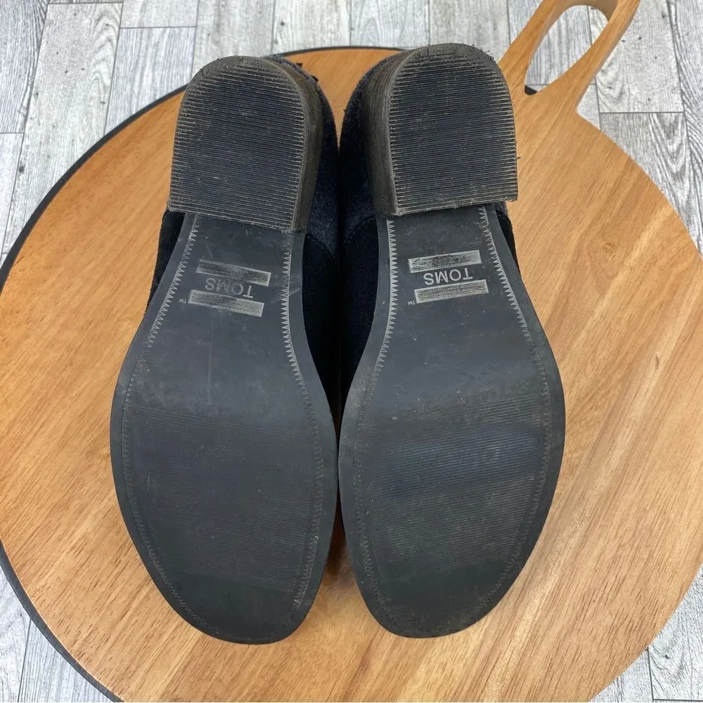 Toms Leila Bootie Ankle Boot Wool Suede Colorblock Gray Black 7.5‎ - Image 9