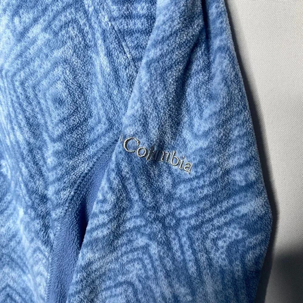 Columbia Arctic Air Quarter Zip Long Sleeve Fleece Pullover Large Blue Diamond - Image 8