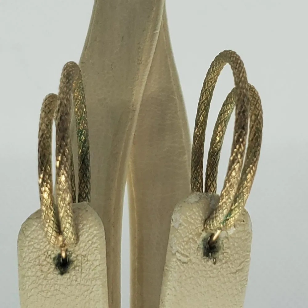 Vintage Gold Tone Double Hoop Earrings - Image 2