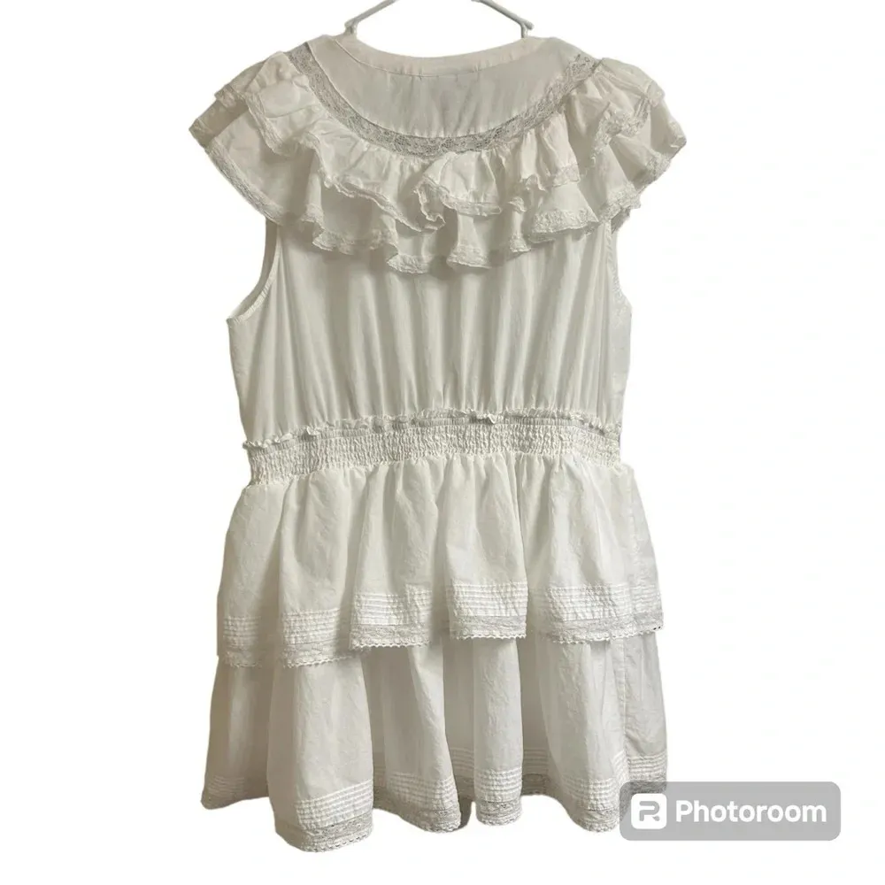 Love Shack Fancy Target Women 1X Penelope White Ruffle Tiered Cottage Core Dress - Image 3