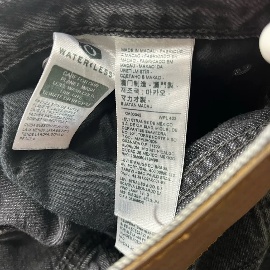 Levi’s Premium‎ Baggy Dad Jean Womens Size 25 Faded Black Denim Zipper Pockets - Image 4