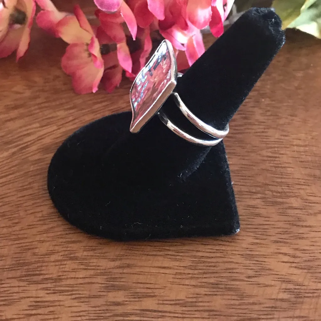 Silpada Square Hammered Sterling Silver Ring 7.5 - Image 4