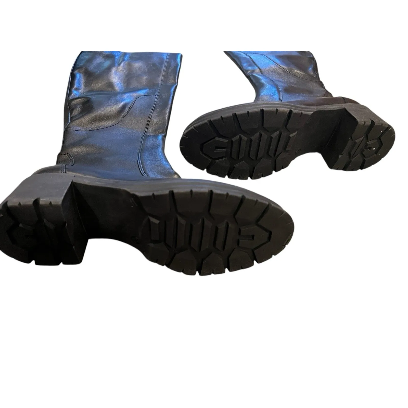 Eric Michael Women's Black Tall Chunky Boots New Size 8‎ 39 - Image 2