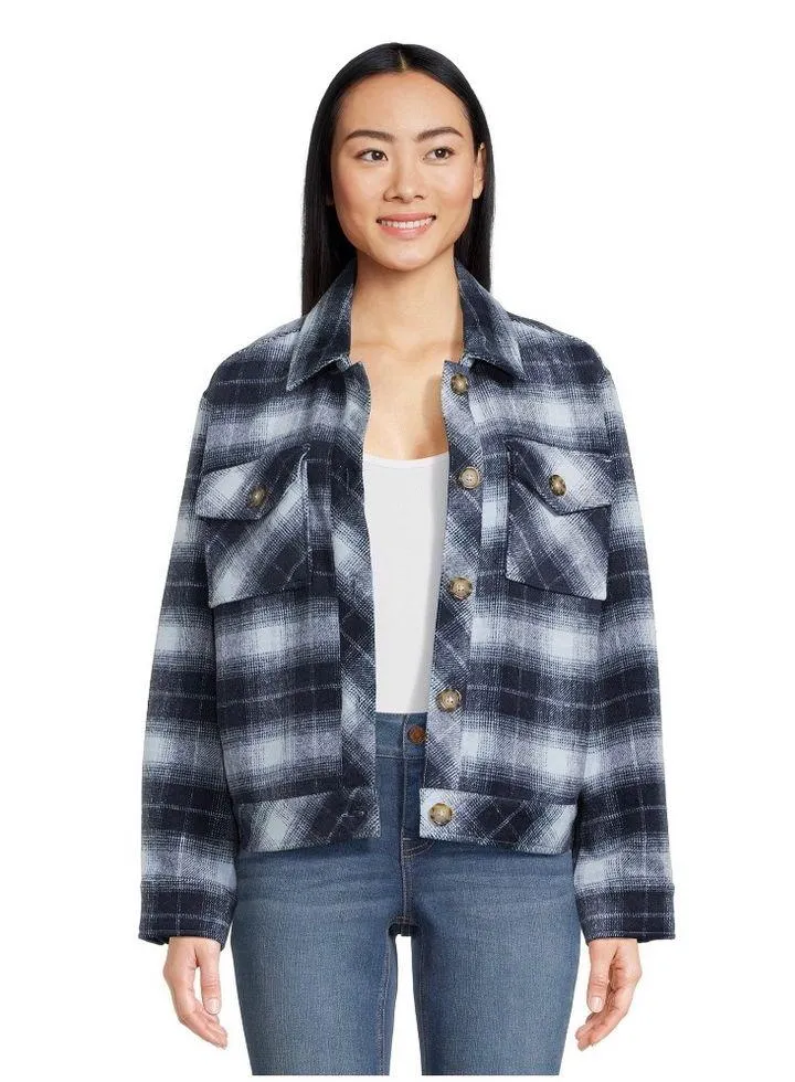 TIME and TRU Buttoned Down Loose Jacket SHACKET Size L 12-14 Womens Woven  New - Image 4