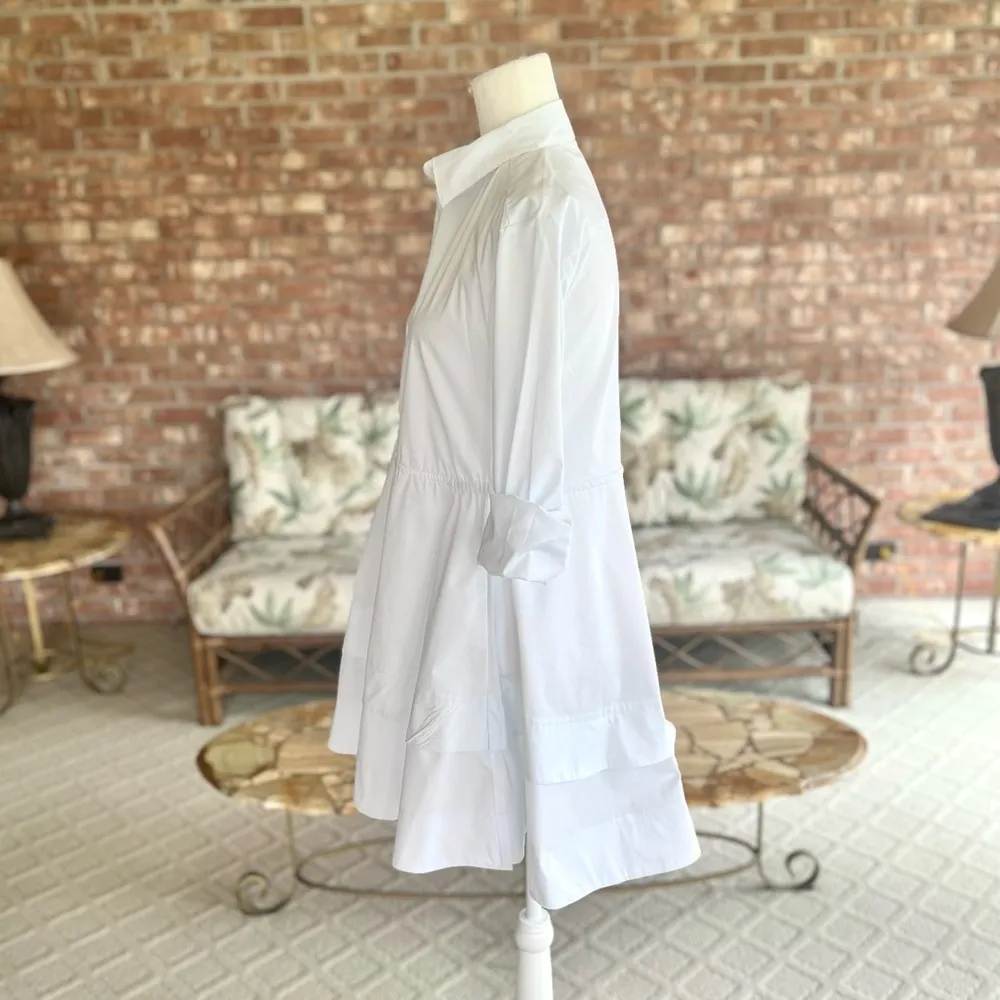 Textile Elizabeth and James Pale Blue Belted Flared Mini Shirtdress Dress NEW XS - Image 9