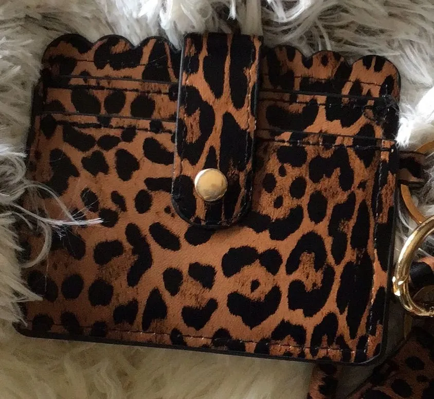 Key Chain Bracelet Chapstick Holder Credit Card Holder Wallet tassel Black - Image 1