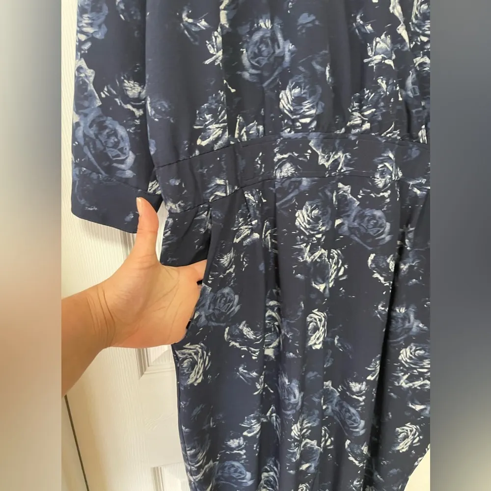 Stories by Kelly Osbourne Jumpsuit Women's Plus Size 1X Blue Floral V - Image 5