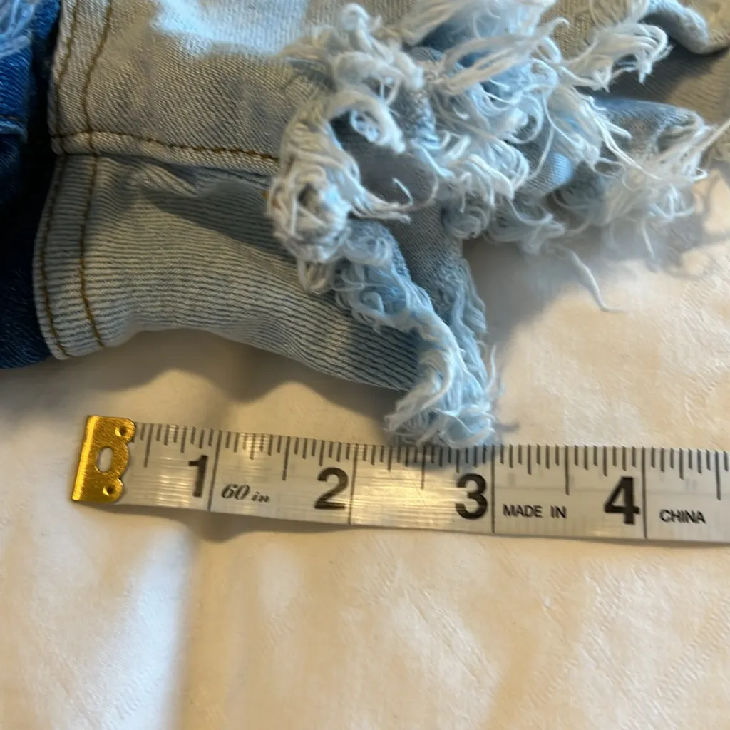 Akira Two Tone Cutoff High Waist Jean Shorts Size XL - Image 9