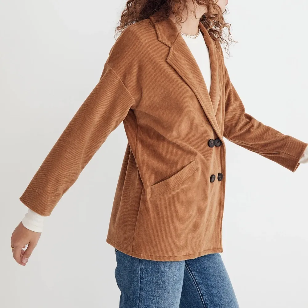 Madewell Knit Corduroy Redford Blazer XXS Brown Jacket‎ - Image 2