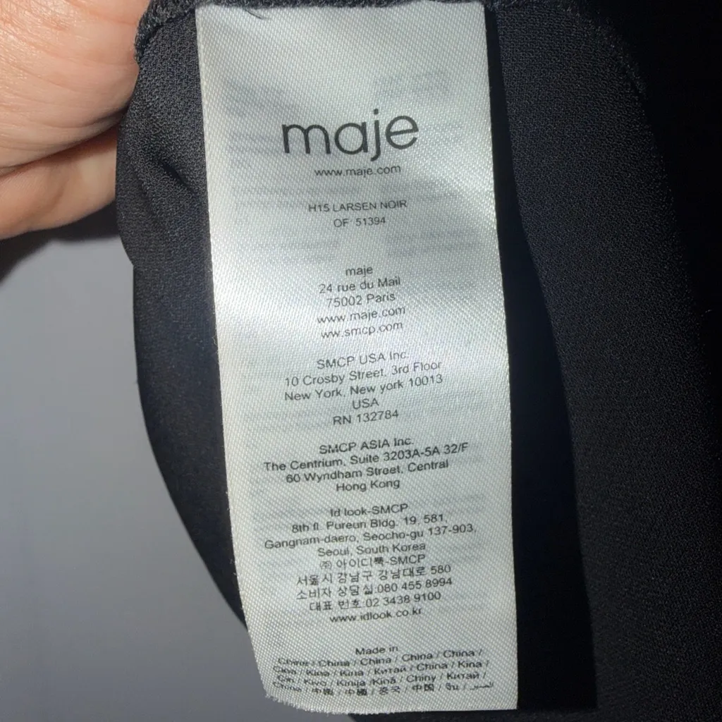 Maje Black Studded Short Sleeve Top - Image 5