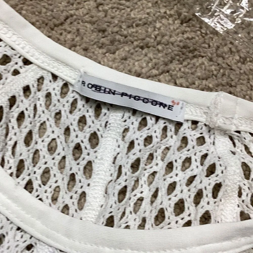 New. Robin piccone white lace short sleeve top. Retails $119. Small - Image 7