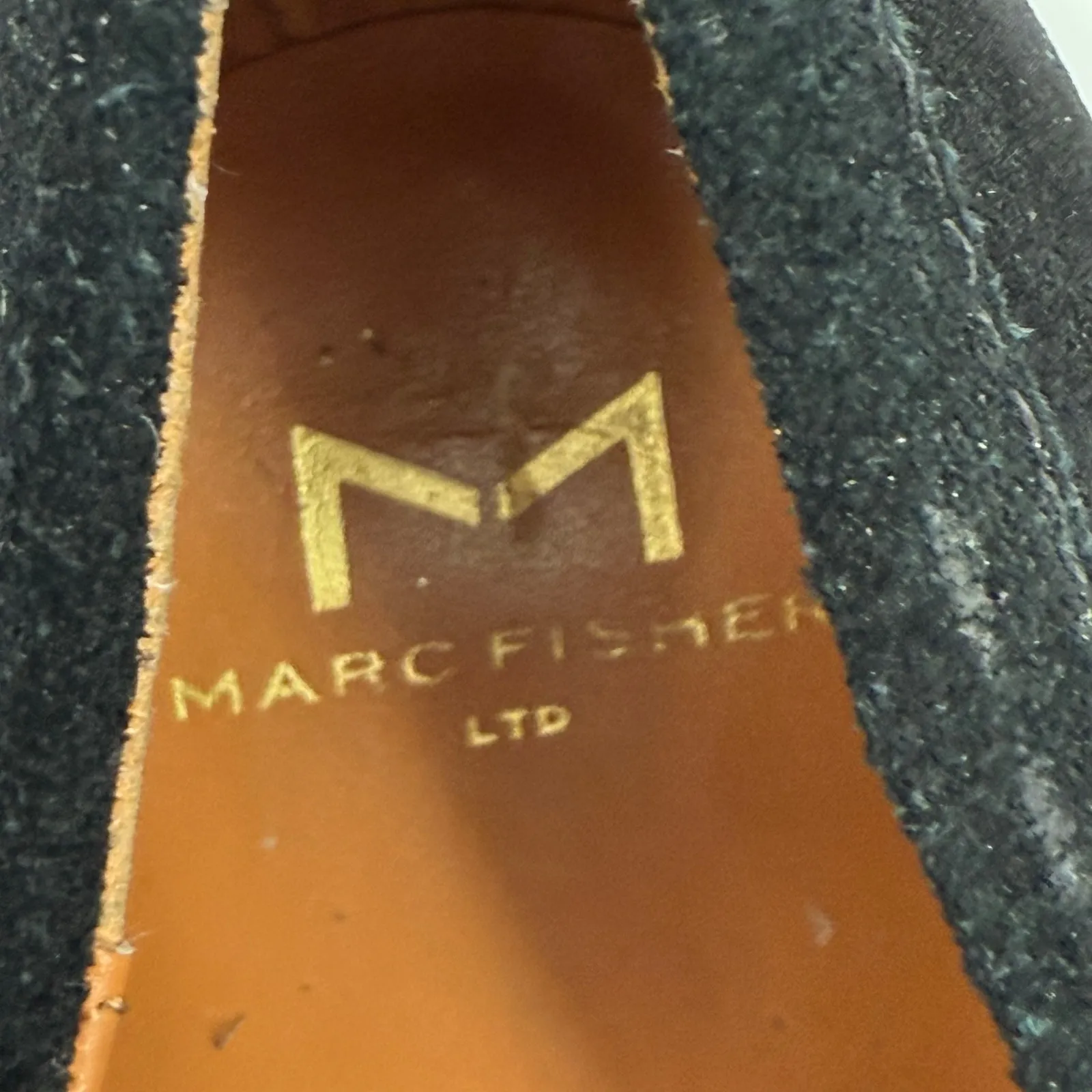 Marc Fisher Lina Shoes Size 9.5 Platform Loafer Black Suede Chunky Rubber Heel - Image 2