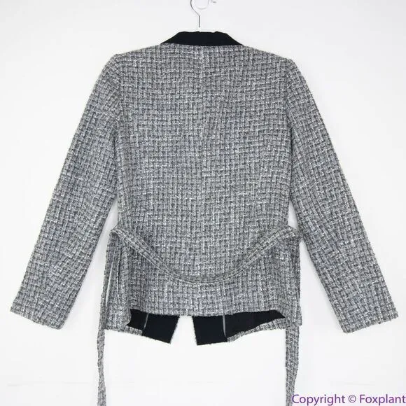 NEW White House Black‎ Market Belted Tweed blazer Jacket, 12 - Image 7