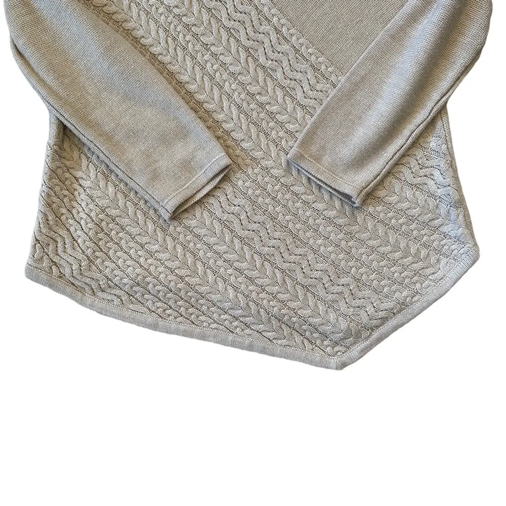 Rafaella women’s large cream colored crew neck casual cable knit sweater top - Image 10