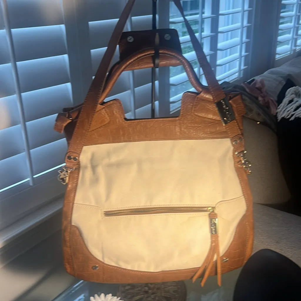 Foley and Corinna Mid City Canvas & Leather Tote Tan - Image 15