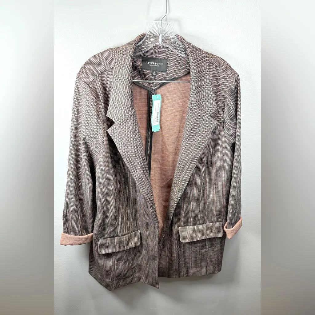 Liverpool NEW Women's‎ Boyfriend Blazer Black Brick Jacquard Stripe Size 1x - Image 2