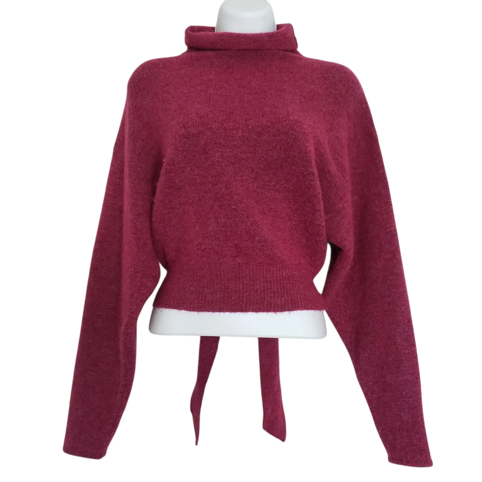 Aritzia Wilfred Lorin XS Funnel Neck Alpaca Wool Blend Sweater Purple Cozy - Image 3