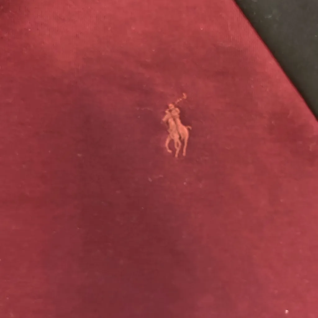 Polo Ralph Lauren Women Large Double Knit Tech Spell Out Sweatshirt Maroon Black - Image 7