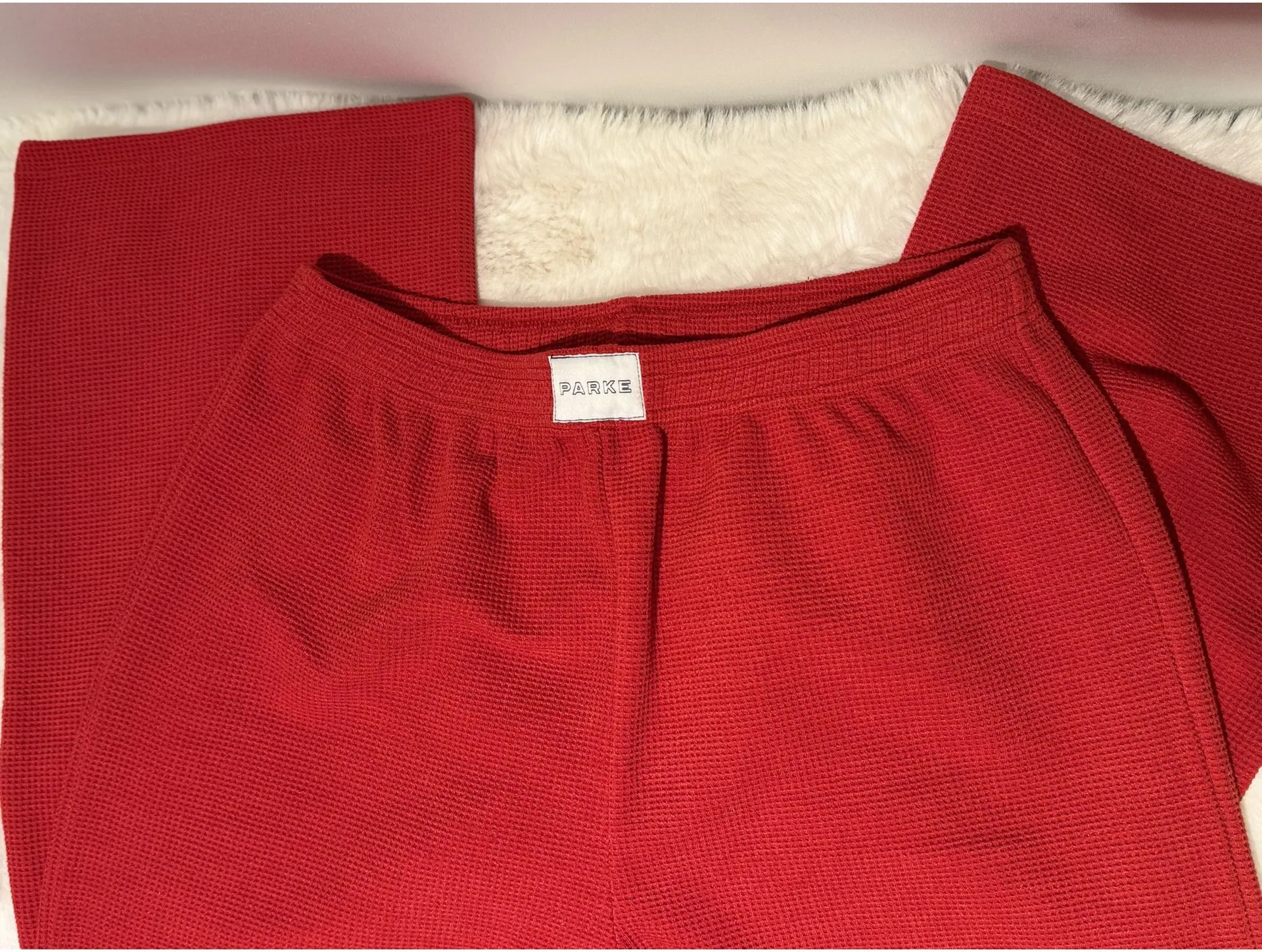 PARKE Holiday Waffle T-Shirt & Pants Set – Small – Special Edition – NWOT - Image 4