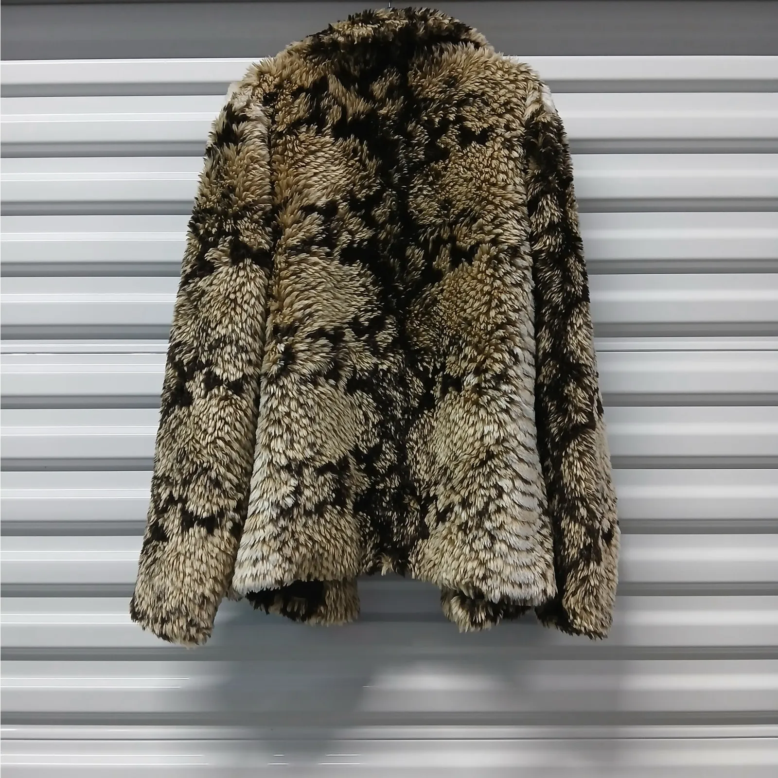 Unreal Fur Fame Faux Fur Jacket Women's Small Brown Animal Print Luxury Coat - Image 5