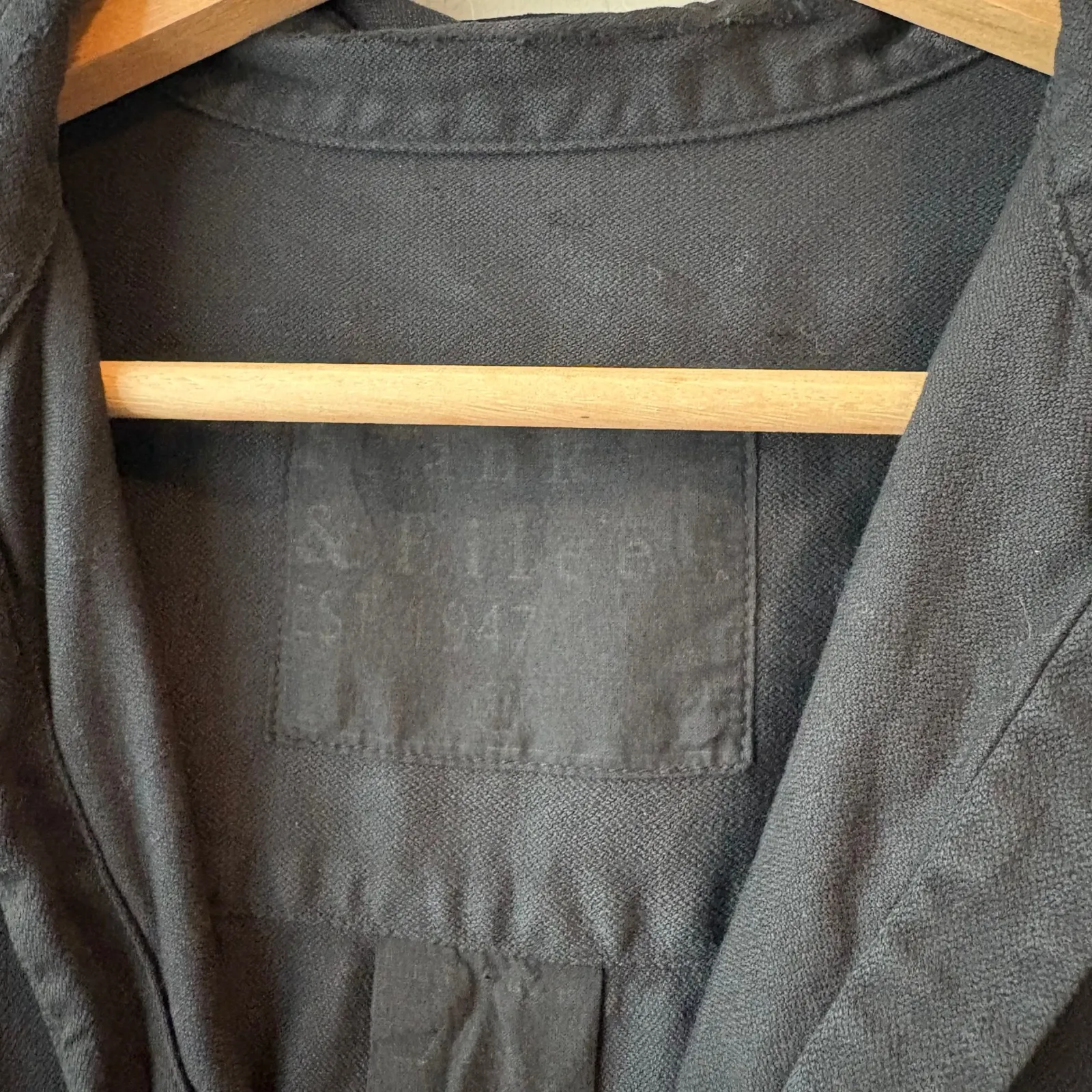 Frank & Eileen Dress Mary Famous Denim Black Button Down Shirt Dress Size XL - Image 5