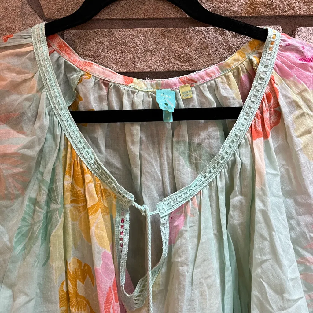 Anthropologie Farm Rio Basel Peasant Top Blue Medium - Image 6