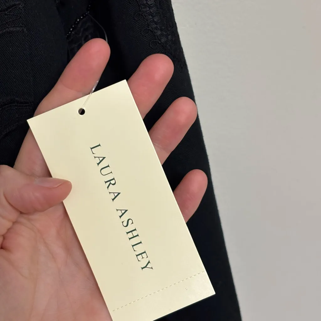 NWT Vintage Laura Ashley Sequin Embroidered Black Denim Jacket - Size S - Image 5