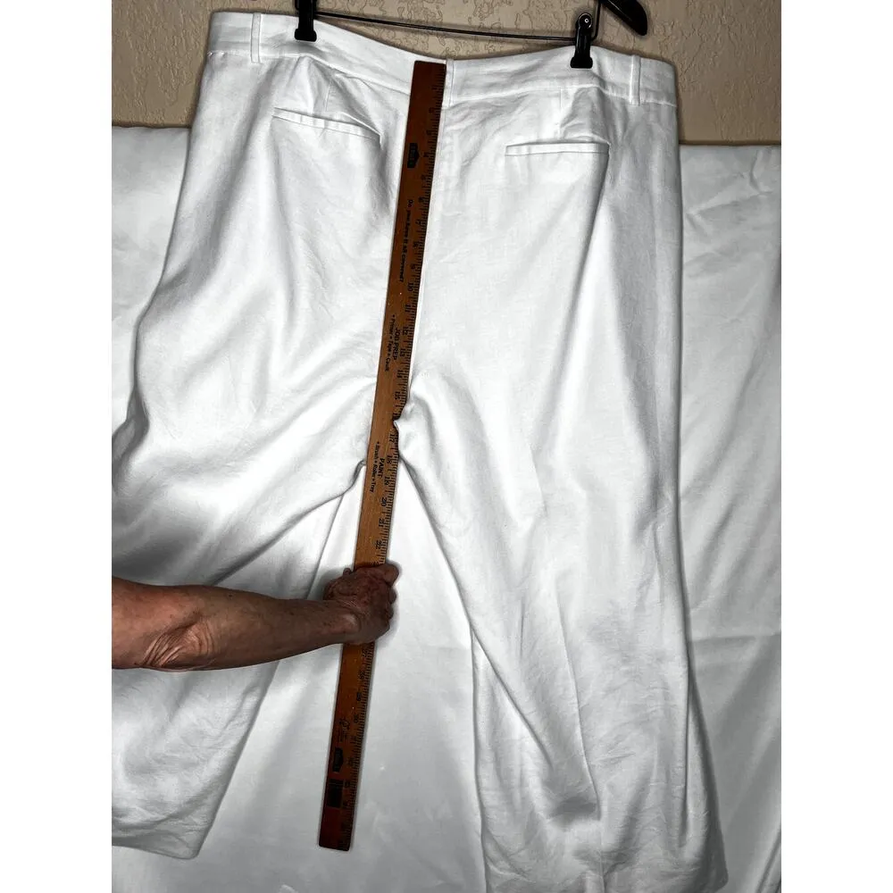 J.Crew Sydney pants size 18 white dress lined cropped wide leg career basics - Image 3