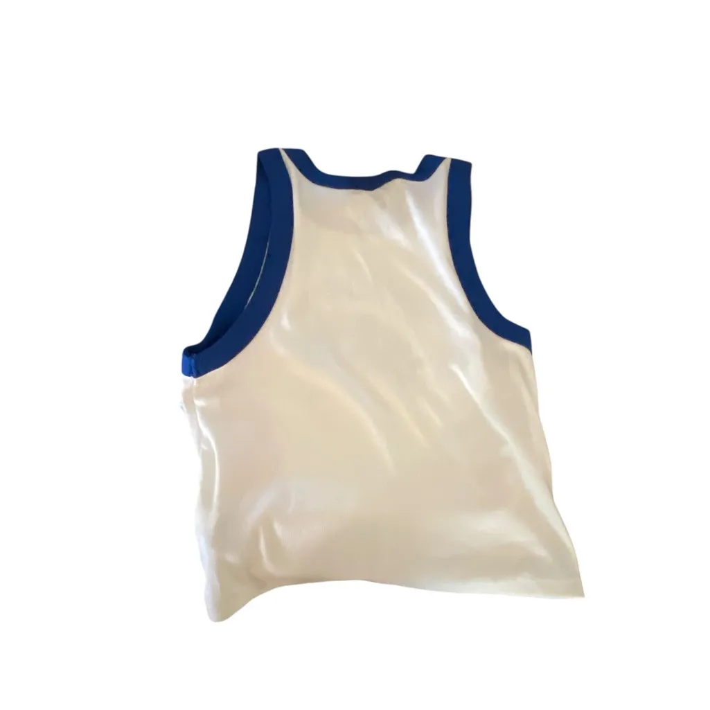 New Old Navy Blue and White Fisherman Aesthetic Graphic Tank Top coastal ontrend - Image 3