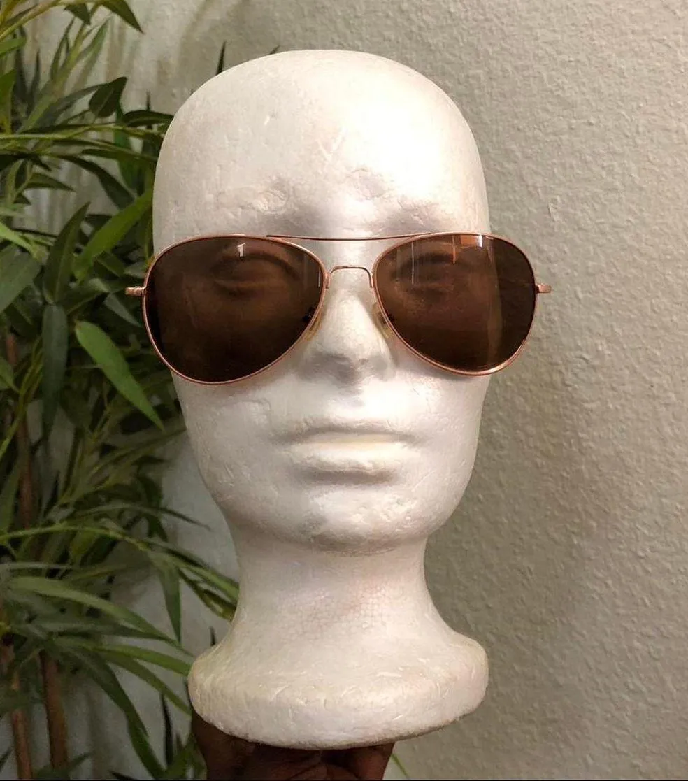 Fossil Kellan Rose Gold Brown Aviator Sunglasses MS48 706 59.16-130 - Image 2