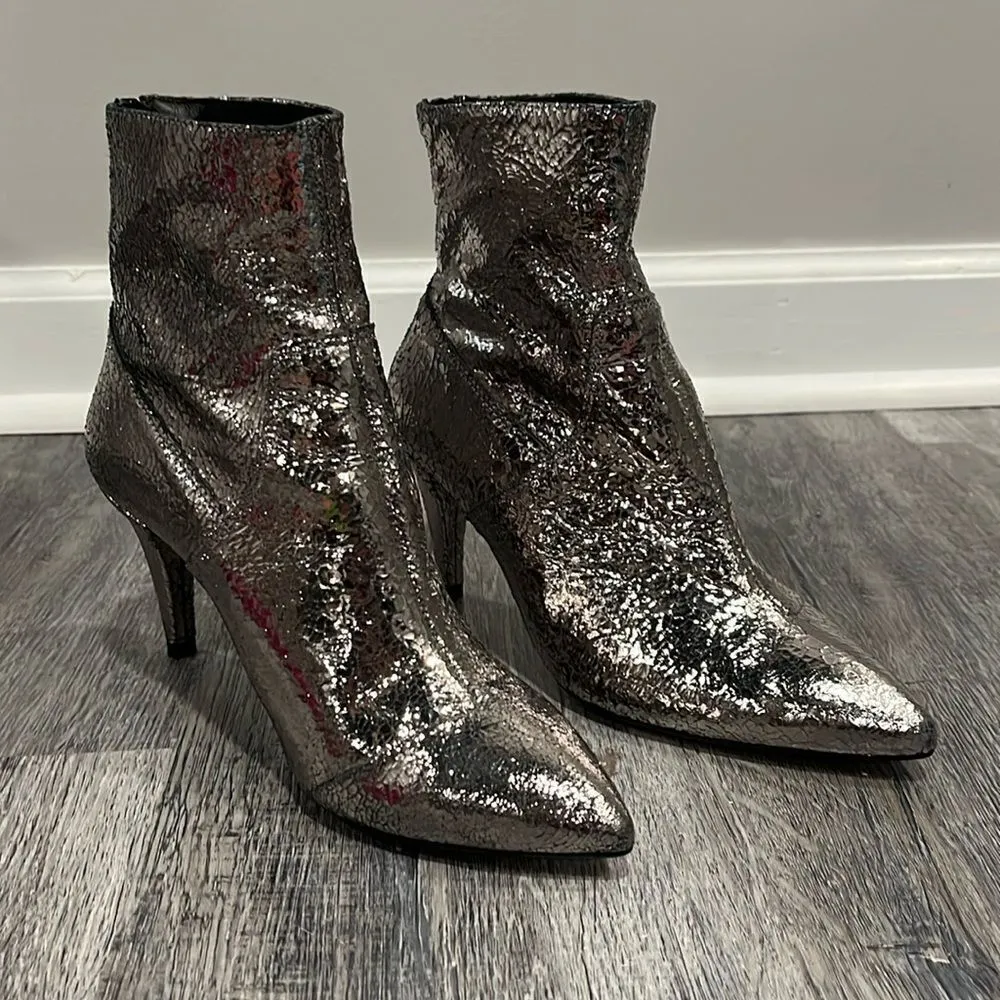 Free People NWOB Leather Lexi Heel metallic bootie - 37 (7-7.5) - Image 6