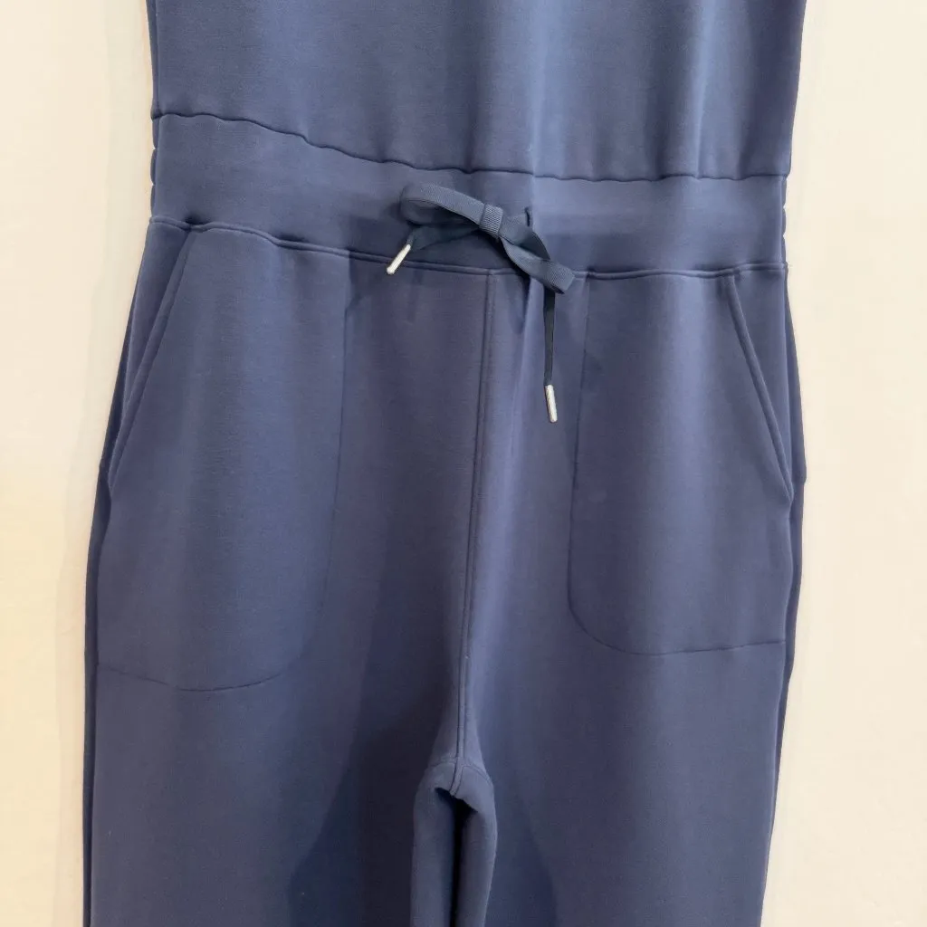 Spanx AirEssential Sleeveless Knit Stretch Jumpsuit Navy Blue Athleisure Size XL - Image 5