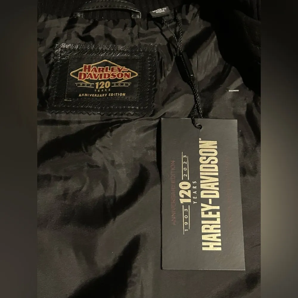 Harley Davidson 120th Anniversary Bomber Leather Jacket - Image 7