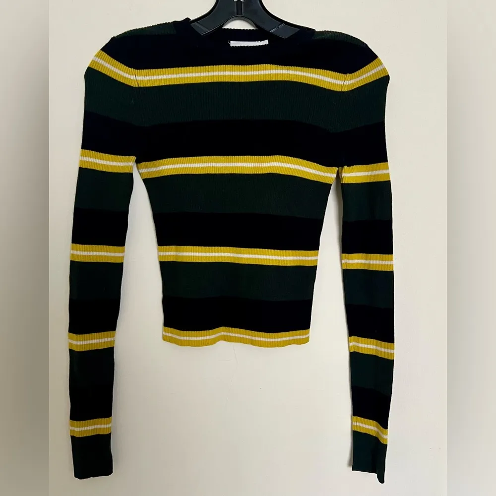 A.L.C. Shea Crewneck Striped Knit Sweater Merino Wool Blend XS - Image 3