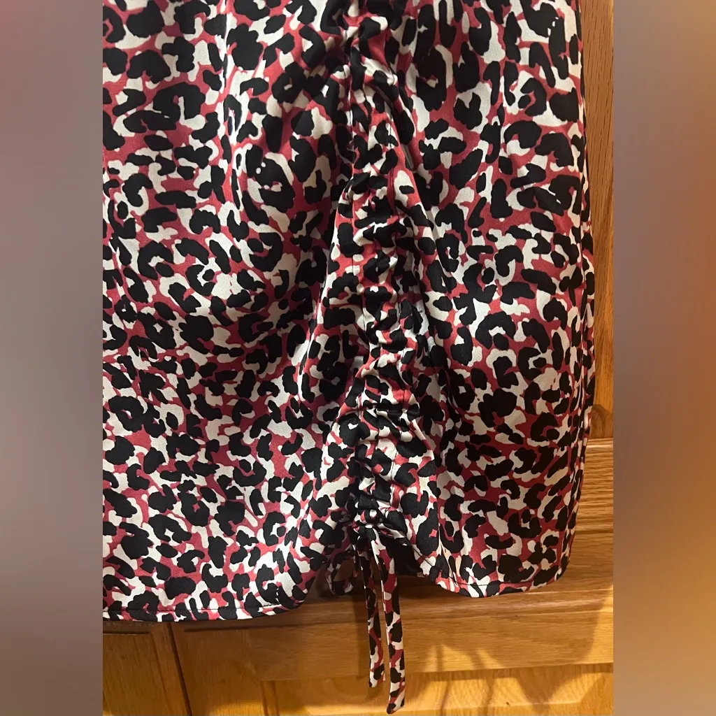 Sanctuary Women's Wild One Leopard Print V-Neck Cinch Ruched Mini‎ Dress Size 4 - Image 9