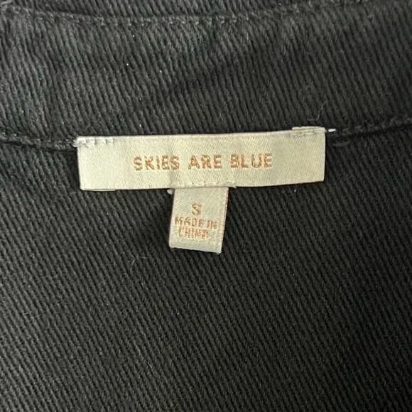 Skies Are Blue‎ Jumpsuit Cotton Twill Black Long Sleeve Utility Size Small - Image 7