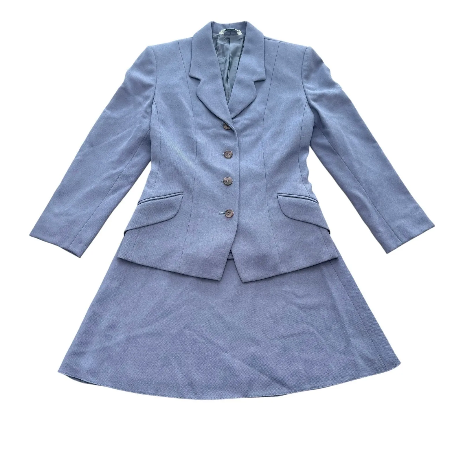Laura Ashley lilac Wool Skirt Suit Set Womens‎ Vintage (Blazer 8/Skirt 4) - Image 2