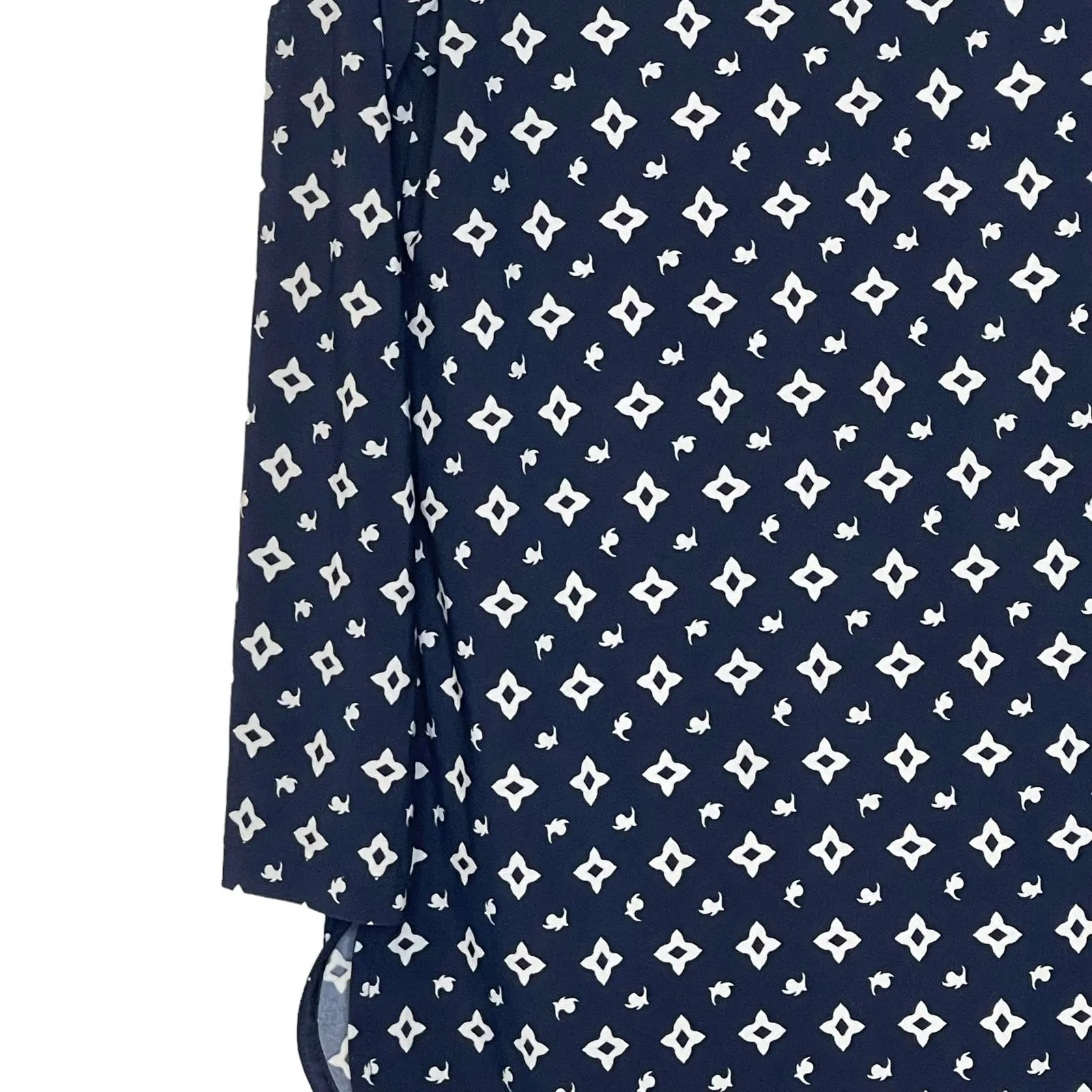 Lauren Ralph Lauren Petite Geo Keyhole Top 3/4 Sleeve Side Slit Hem Women Medium - Image 5