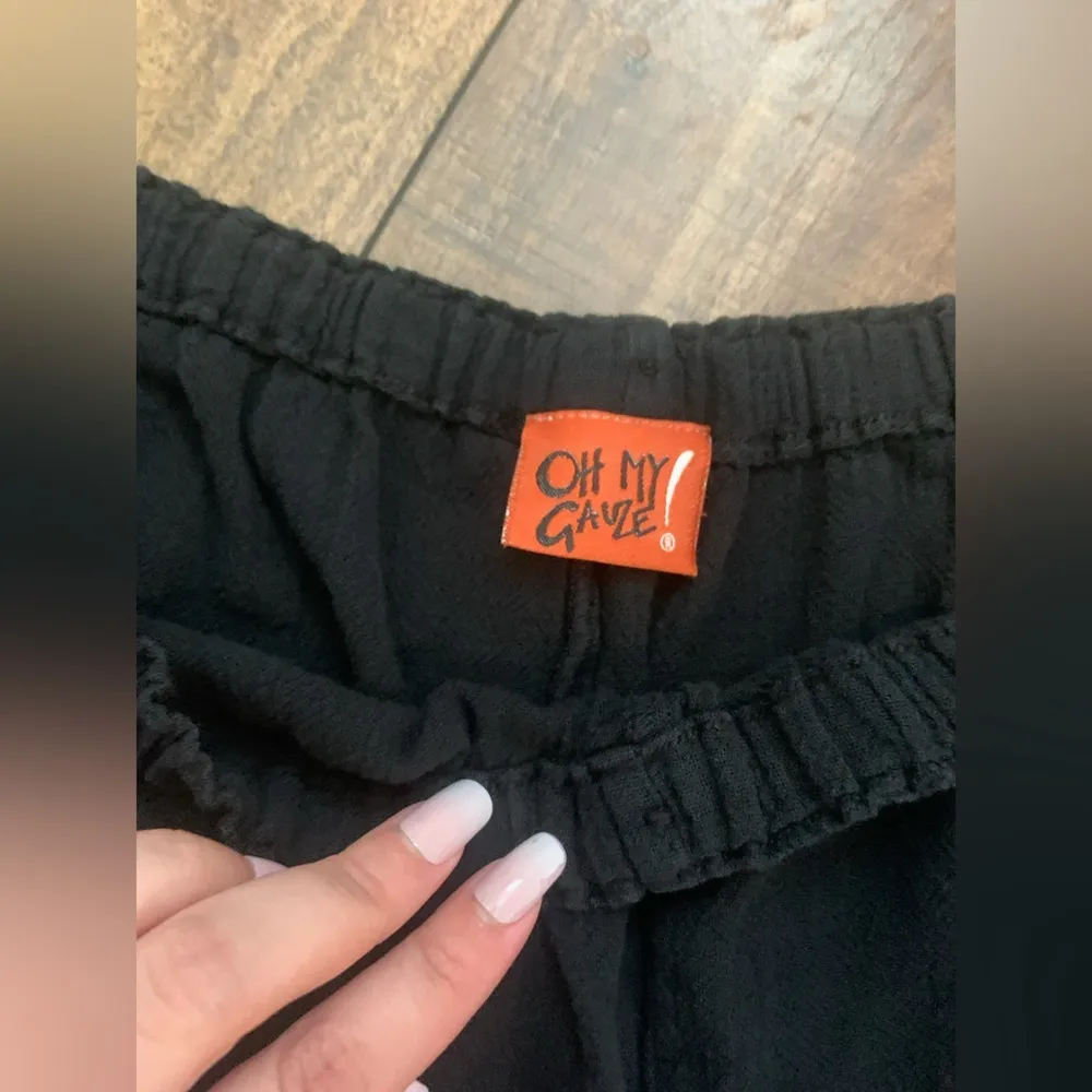 Oh my gauze! black cotton cut out pants 3X $78 casual spring plus size boho - Image 4