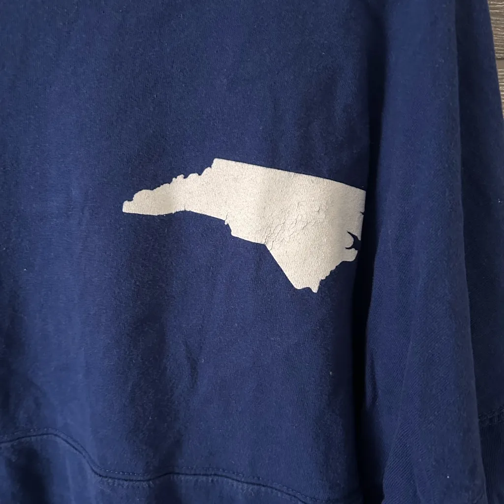 ROYCE North Carolina spirit jersey Long Sleeve Blue Tee Casual size small‎ - Image 2